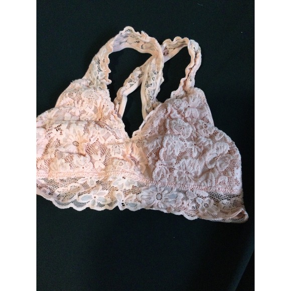 No Boundaries Lingerie Bra Peach Lace Floral Bralette L/G Women's - Picture 1 of 6